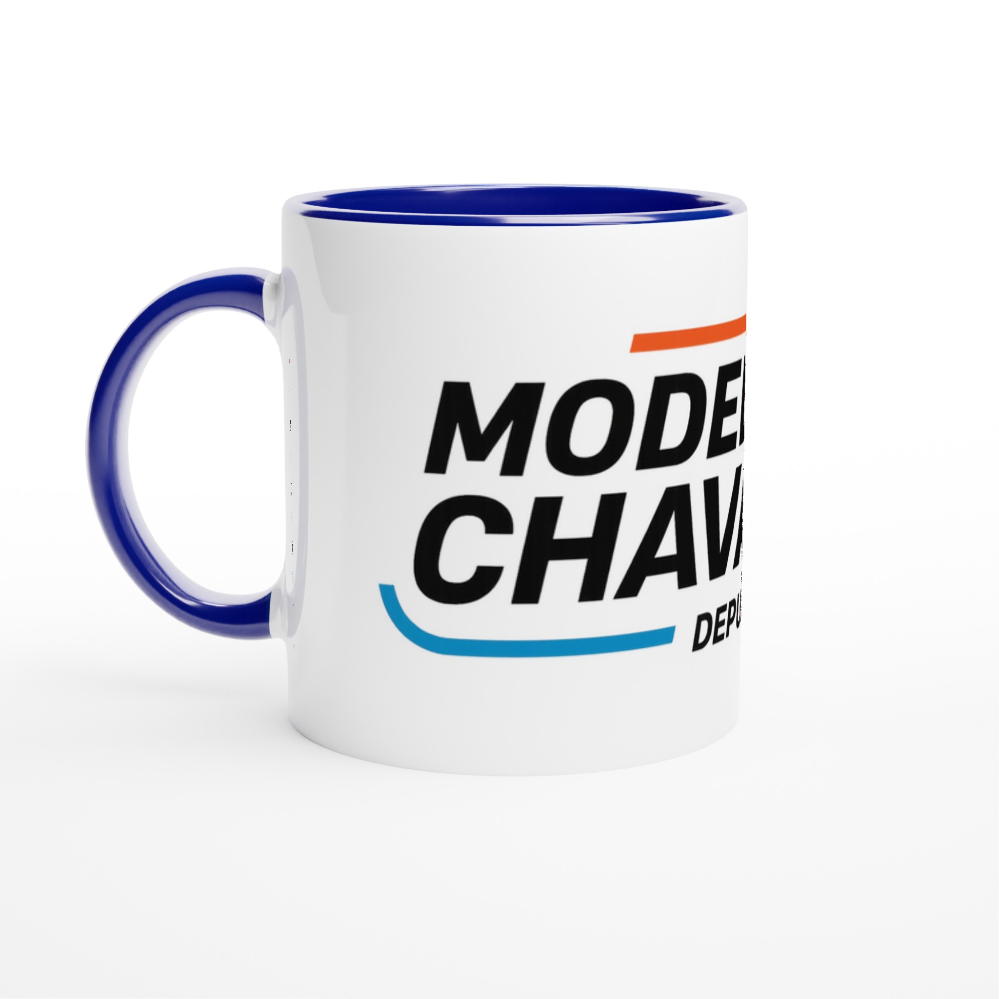 Mug en céramique blanc avec intérieur coloré - Bleu céramique